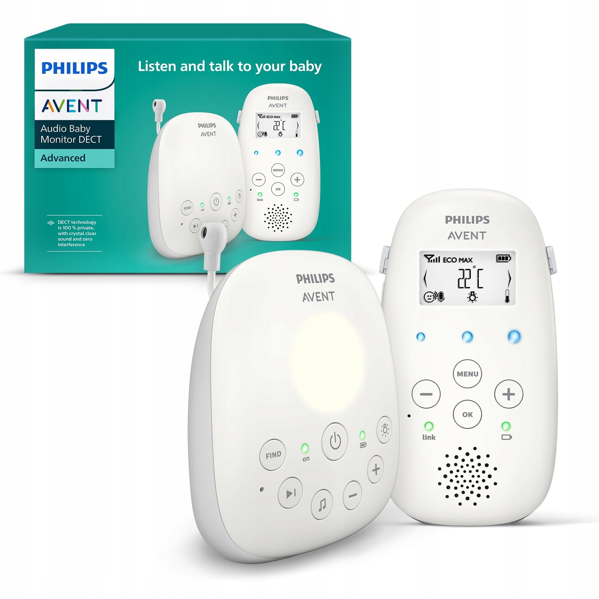 PHILIPS AVENT Nanny DECT Eco Two-way Communication White