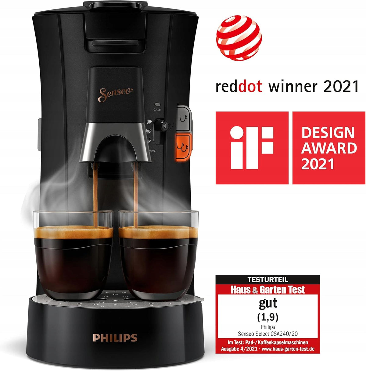 PHILIPS CSA240/60 coffee maker 3 specialties Timer black sachets Model Senseo Select