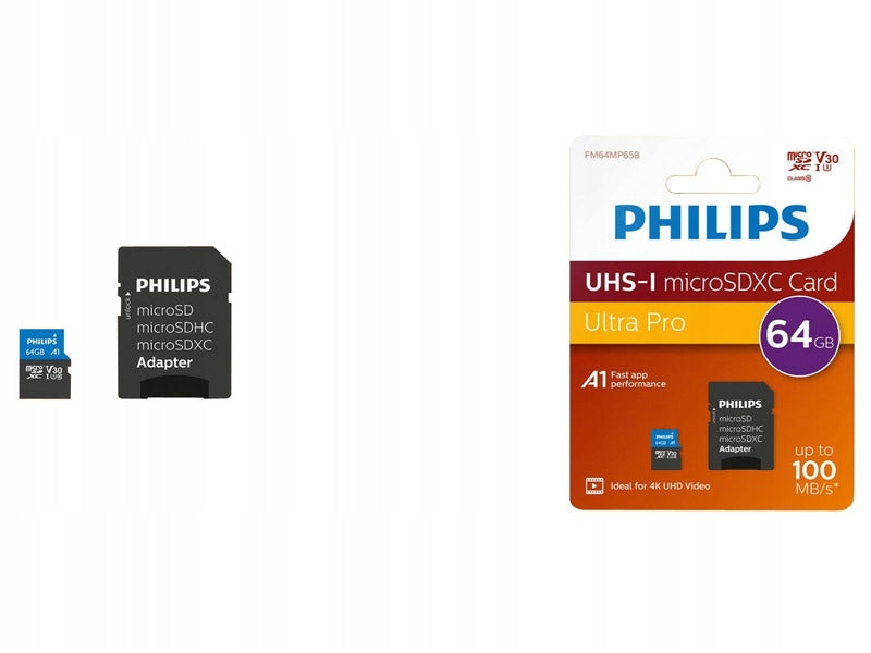 PHILIPS Class SDXC 64GB Memory Card + Adapter