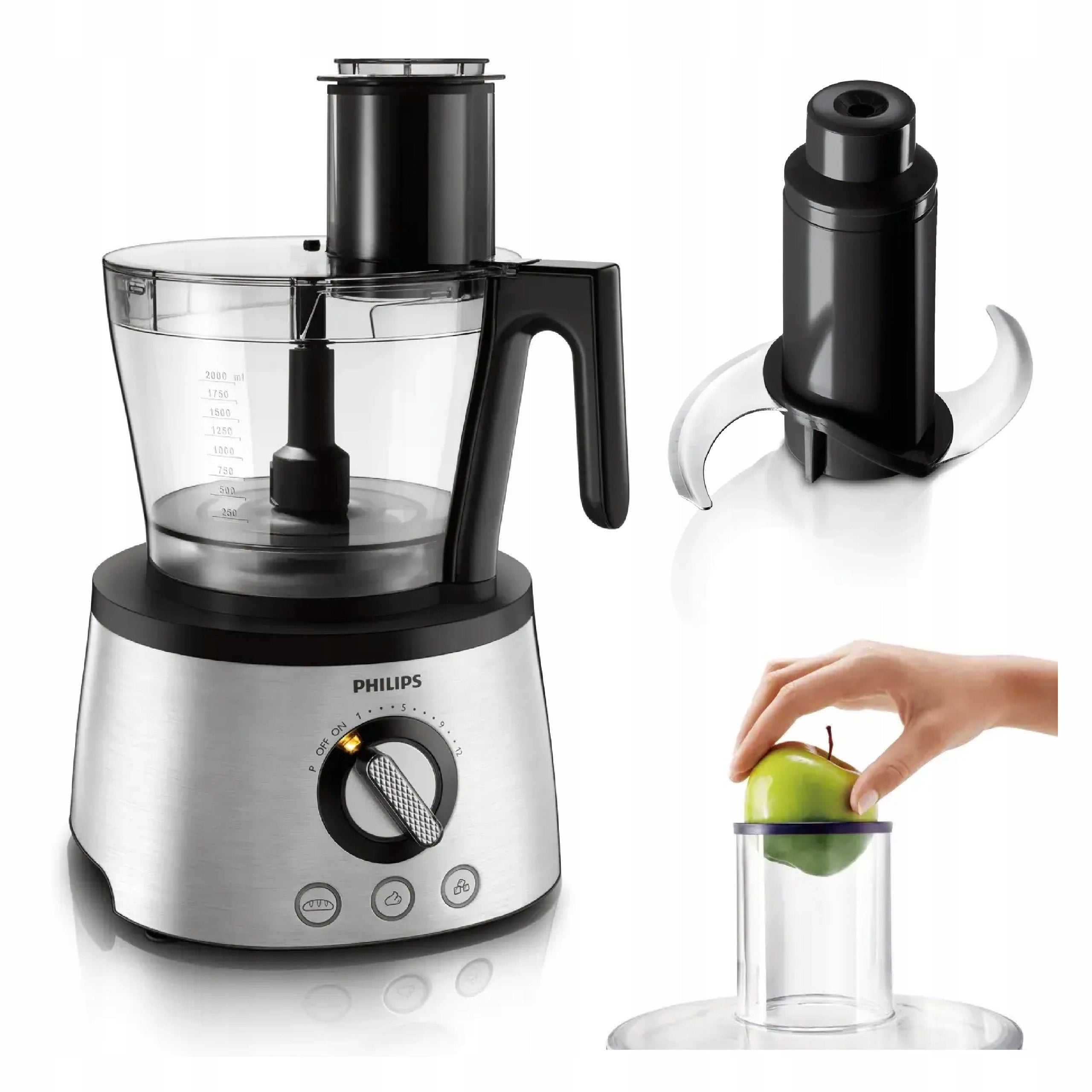 PHILIPS FOOD PROCESSOR HR7778 BLACK WITH CUP BLENDER MIXER 1300W
