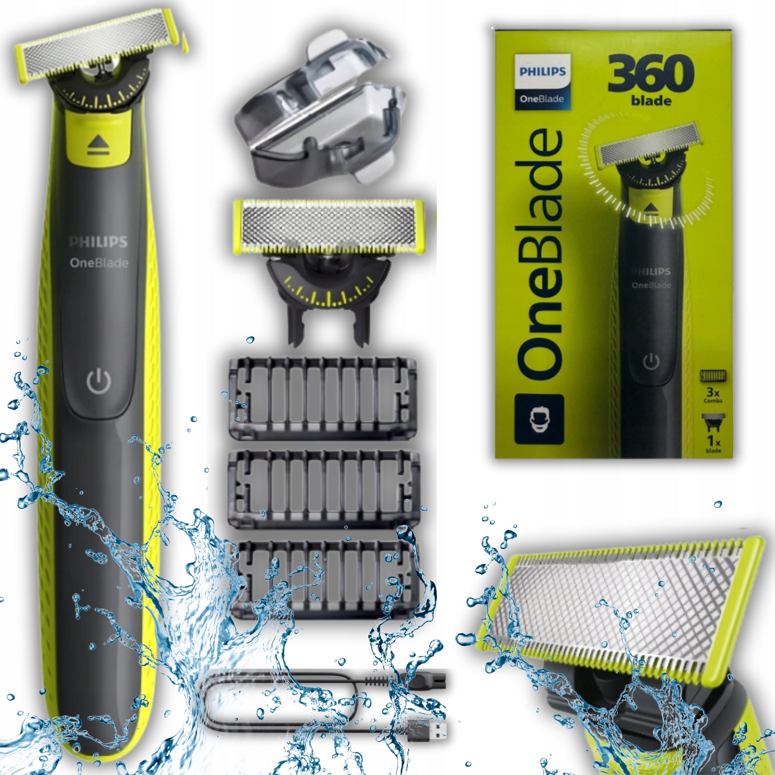 PHILIPS ONEBLADE 360 SHAVER FOR BODY FACE DOUBLE-SIDED TRIMMER
