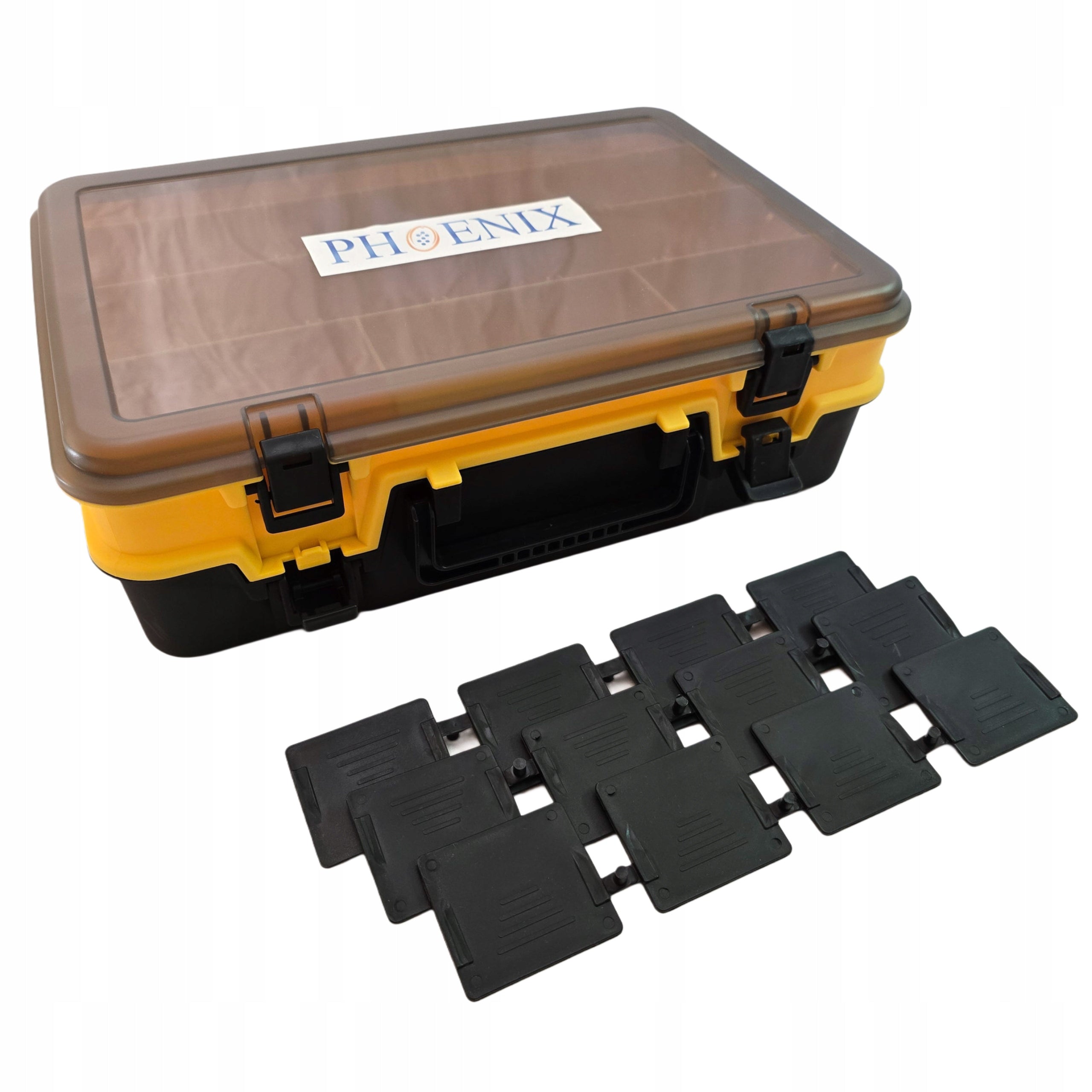 PHOENIX Two-level fishing box 38.5x27x12cm, WOBBLERS, RUBBERS - PUD47 Manufacturer code PUD47