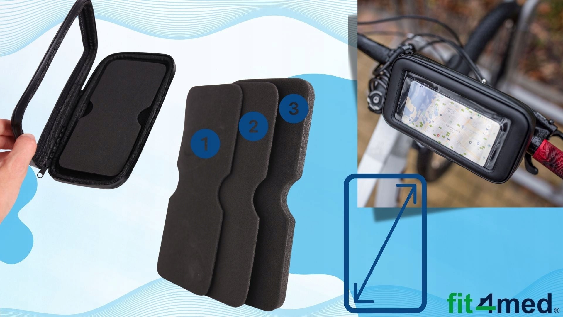 PHONE HOLDER BIKE MOTOR SCOOTER WATERPROOF LARGE STRONG UNIVERSAL XL For mobile