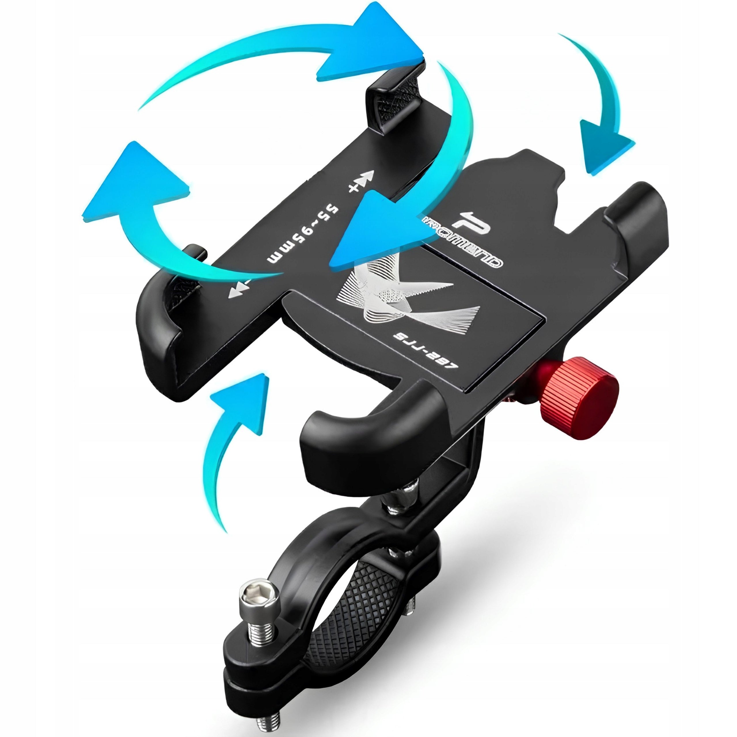 PHONE HOLDER FOR BICYCLE HANDLEBAR ADJUSTABLE 360° ALUMINIUM HANDLE Brand Aptel