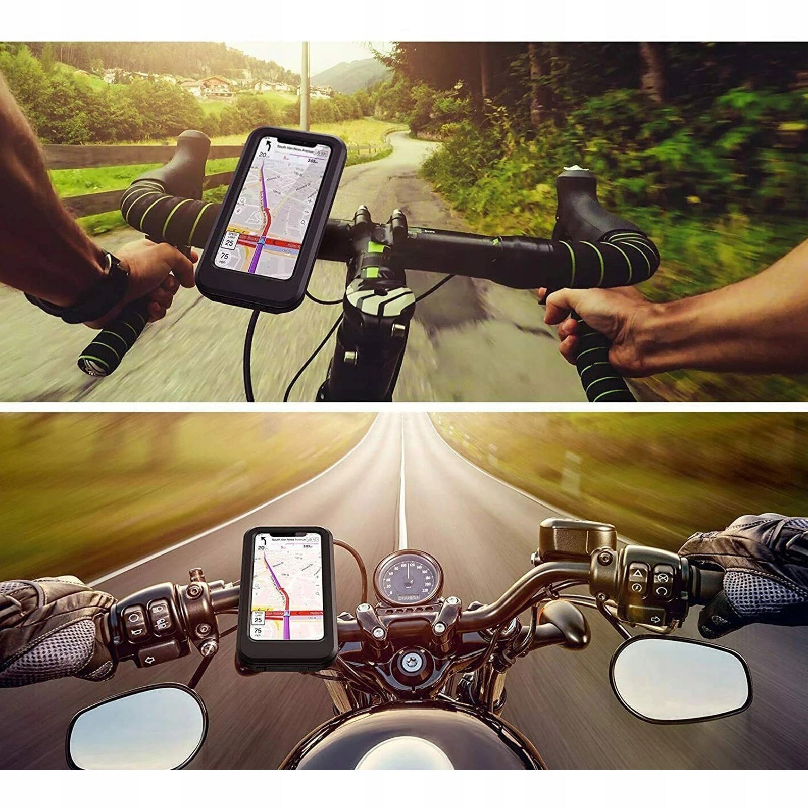 PHONE HOLDER FOR MOTORCYCLE BIKE WATERPROOF UNIVERSAL CASE Model ESTIPRRO