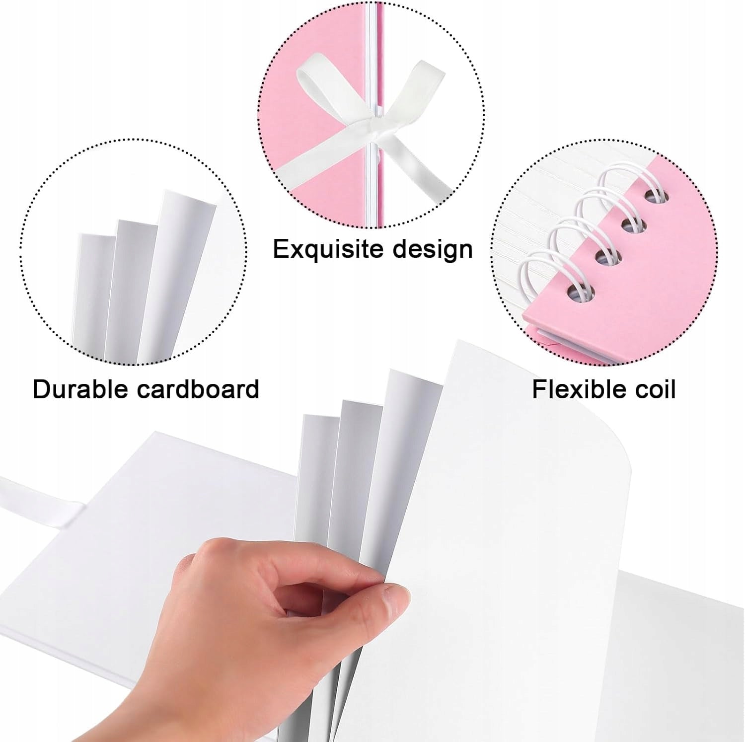 PHOTO ALBUM 15 X 21,6 CM PINK 40 PAGES SPIRAL BACK Brand CM