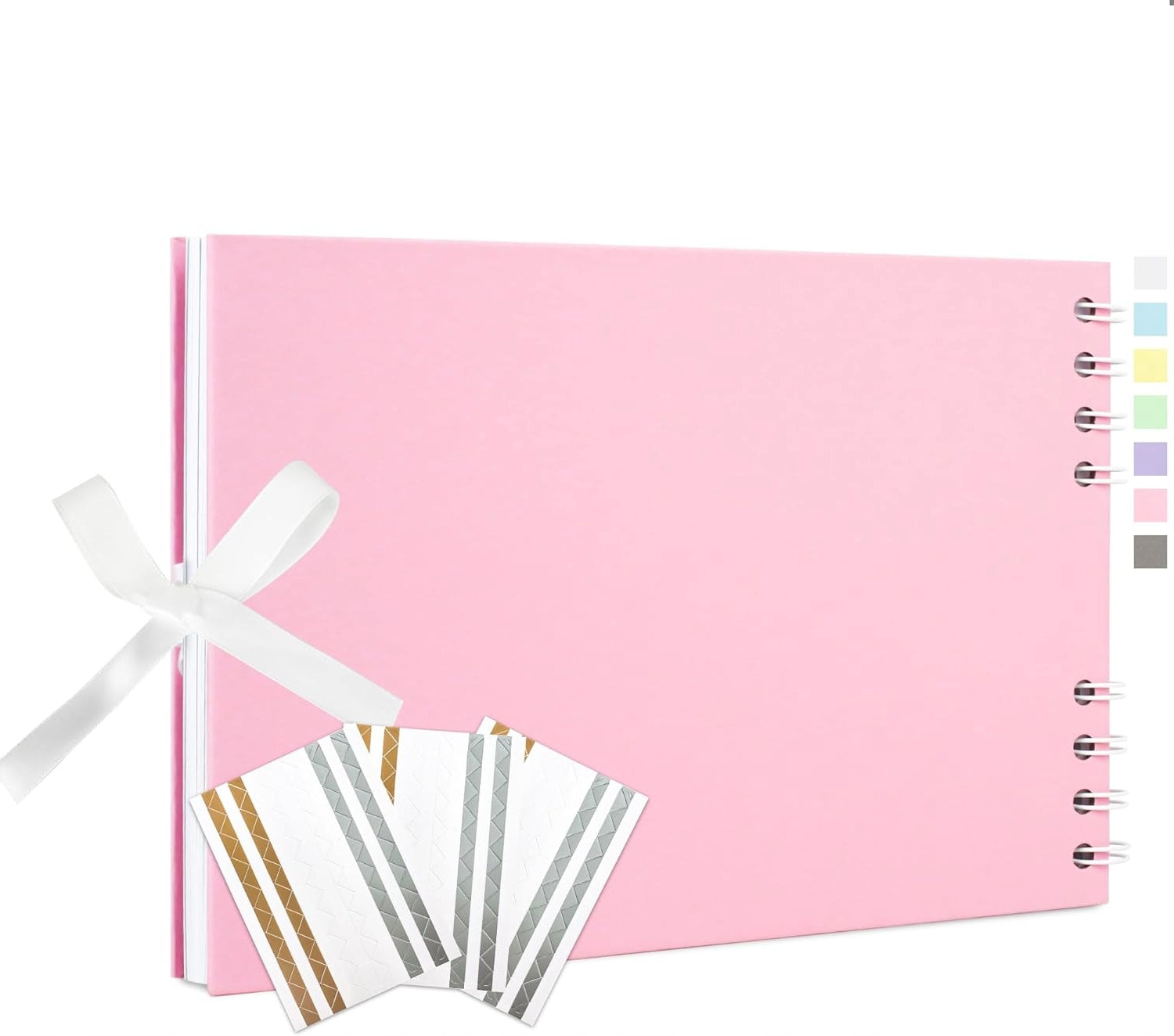 PHOTO ALBUM 15 X 21,6 CM PINK 40 PAGES SPIRAL BACK