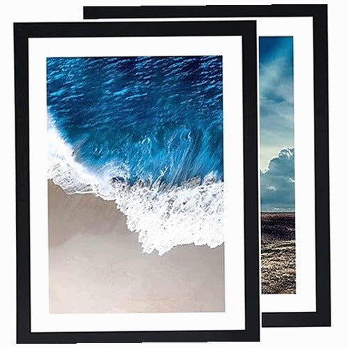 PHOTO FRAMES A4 WOODEN BLACK FOR HOME OFFICE GIFT 2 PCS WEDding