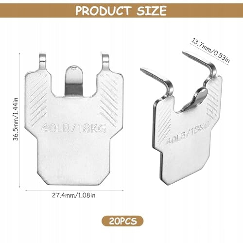 PHOTO HANGERS CLAWS FOR GYPSUM BOARDS STEEL 20 PCS. steel Manufacturer code Bez marki
