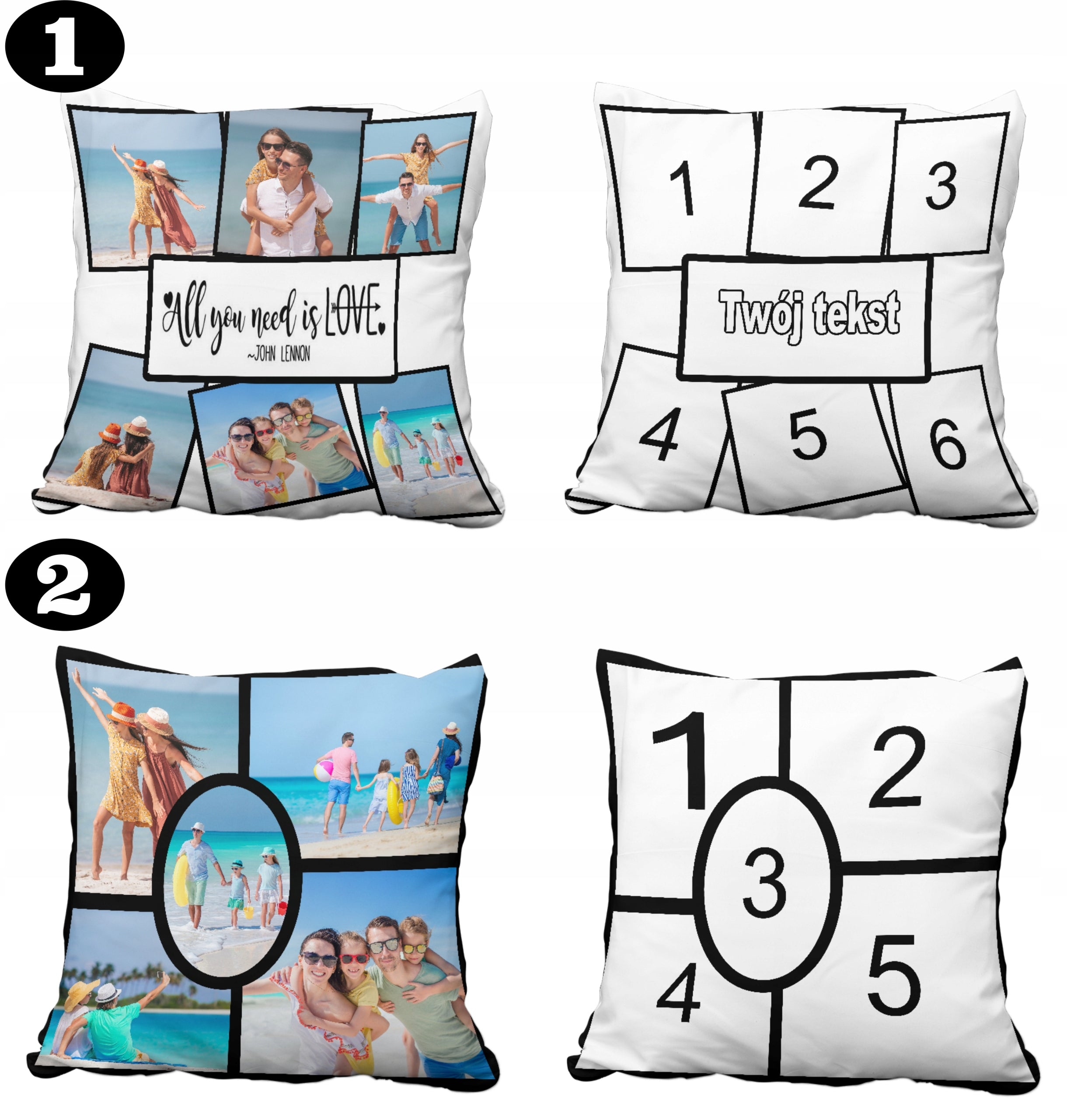 PHOTO PILLOW WITH PHOTO COLLAGE 40x40 Manufacturer code PREZENT NA DZIEŃ MATKI DZIEŃ DZIECKA