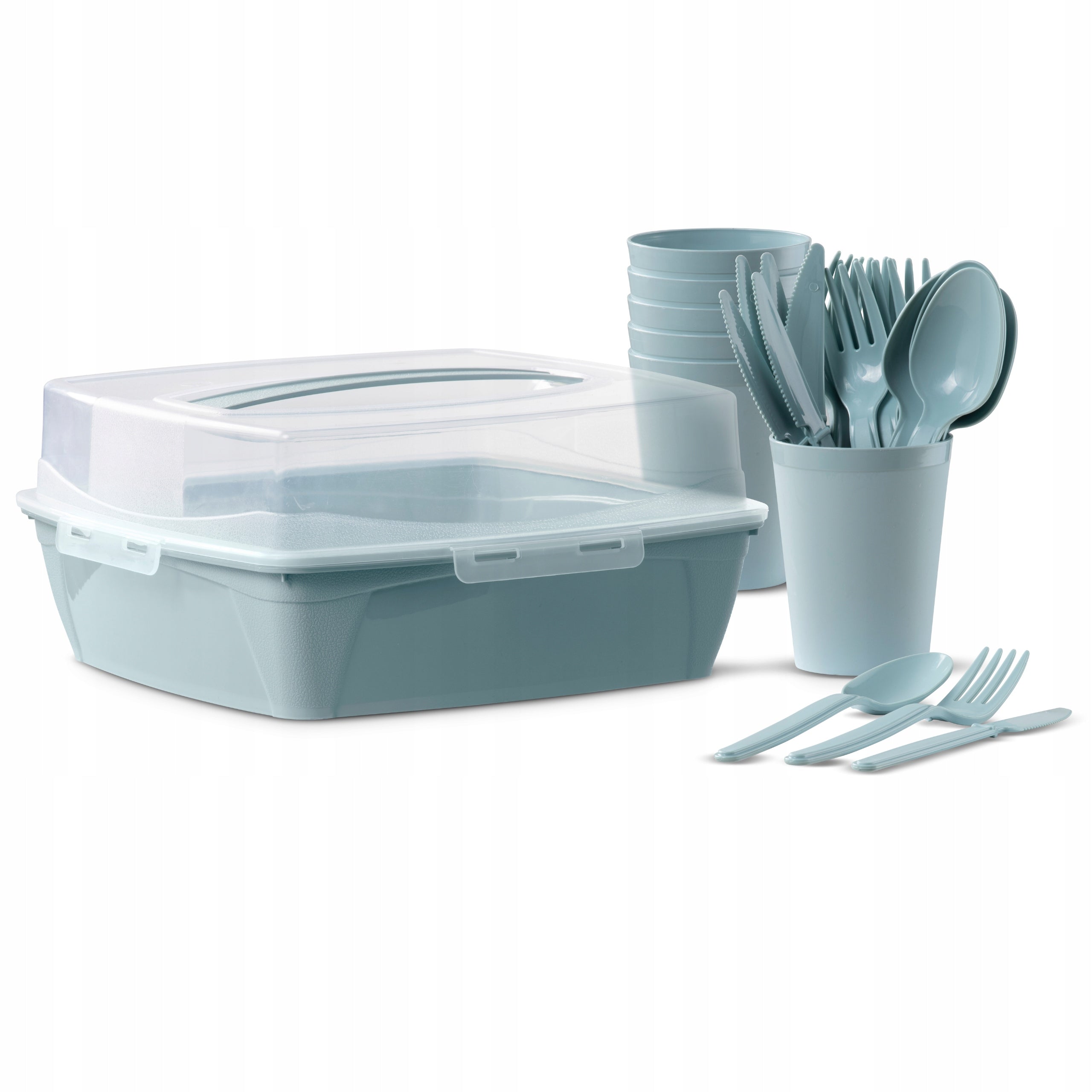 PICNIC SET PLASTIC TRAVEL BOX 6