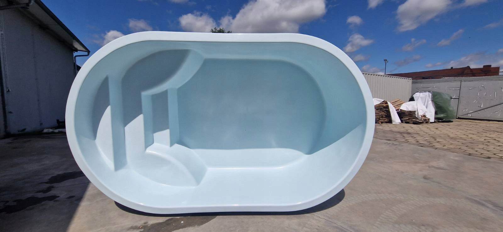 PICO polyester pool for digging 340 x 210 x 100 cm EXCEPTIONAL PRICE (description) Product width 210 cm