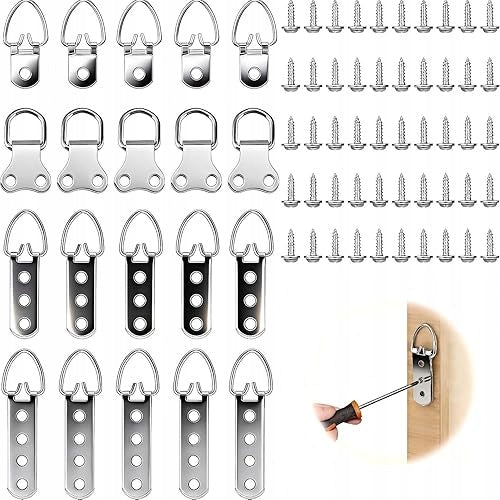 PICTURE HANGERS D RING METAL SET OF 20 PCS FOR HOME OFFICE METAL