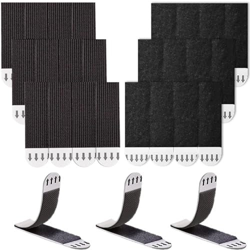 PICTURE HANGING STRAPS WITHOUT NAILS BLACK WATERPROOF 12 PAIRS Brand no brand