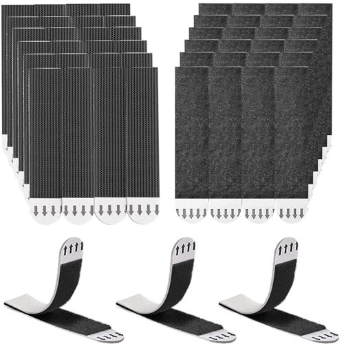 PICTURE HANGING STRIPS BLACK 24 PAIRS OF WALLS WITHOUT NAILS FOR HOME Brand no brand