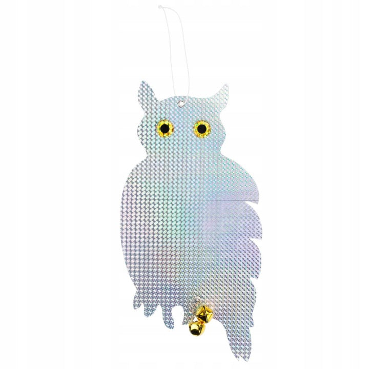 PIGEON REPELLENT BIRD STARLINGS REFLECTIVE OWL sitting HOLOGRAM BELLS