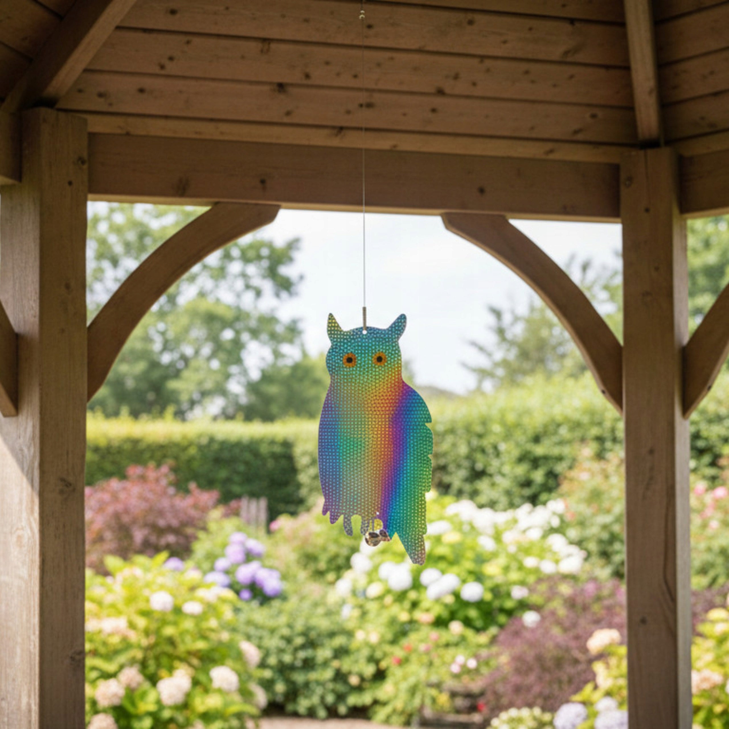 PIGEON REPELLENT BIRD STARLINGS REFLECTIVE STANDING OWL NO PEST HOLOGRAM Batteries included no