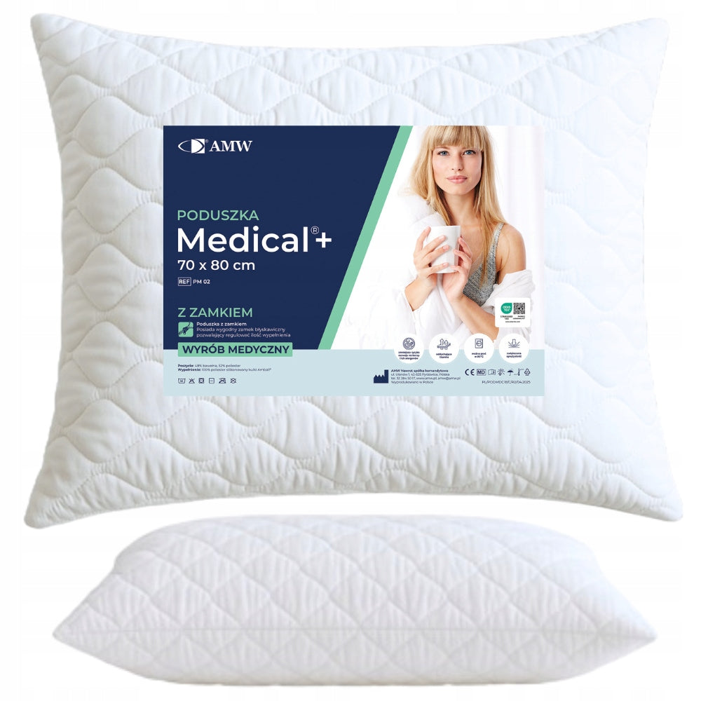 PILLOW 70x80 cm ANTI-ALLERGIC FOR SLEEPING HEALTHY MEDICAL COMFORTABLE medical