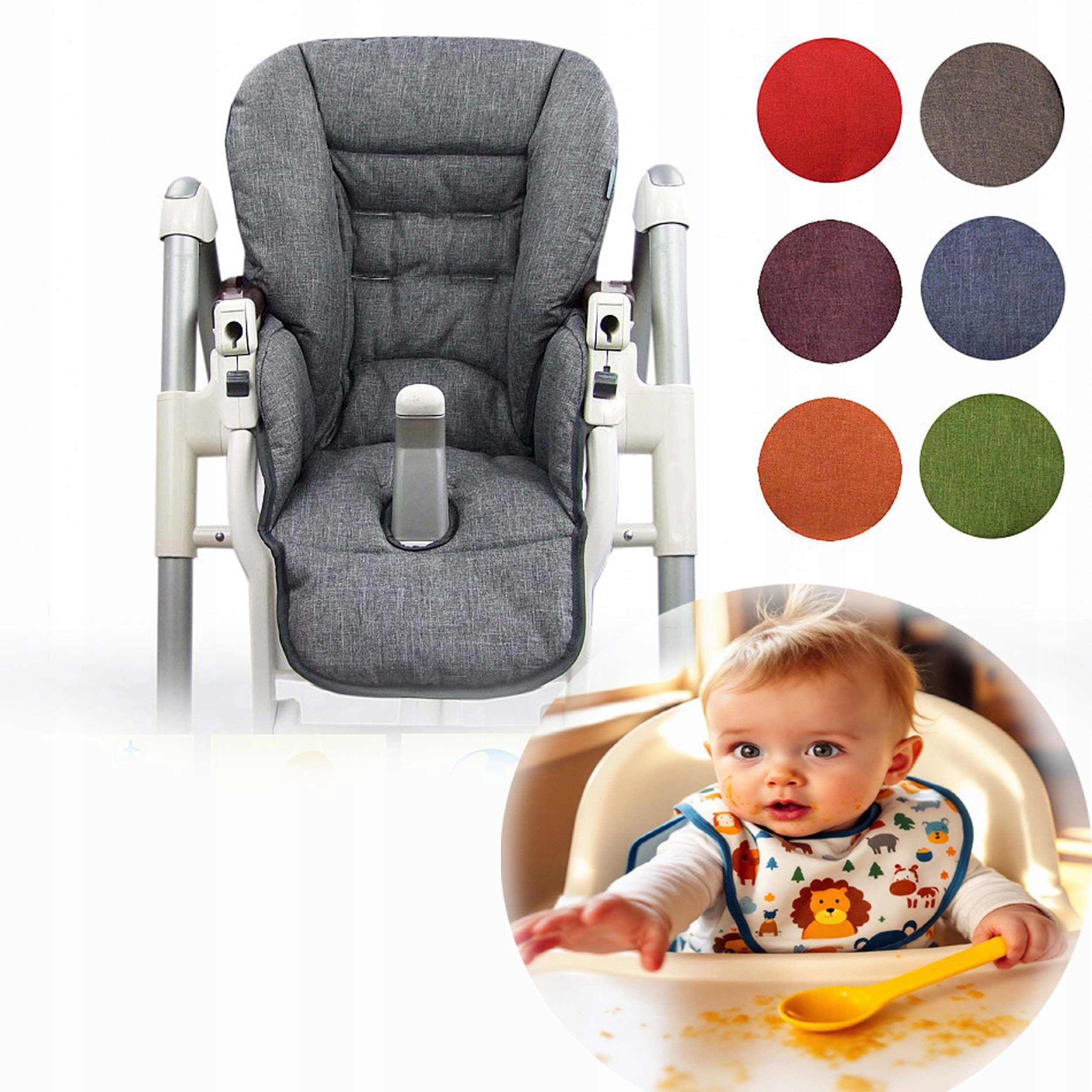 PILLOW COVER FOR HIGH CHAIR FOR FEEDING BABY'S DAY IMITATION LINEN