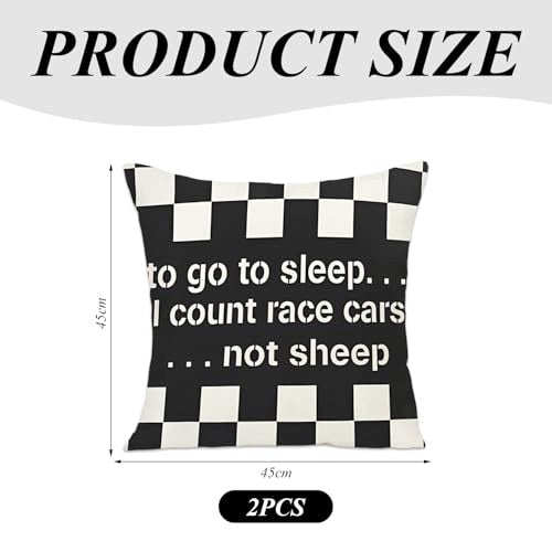 PILLOWCASES BLACK AND WHITE LATTICE RACING THEME 45 CM 2 PCS Manufacturer code Bez marki