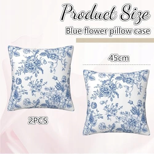 PILLOWCASES BLUE WHITE CHINOISERIE FLORAL DECORATIVE 45X45 Manufacturer code Bez marki