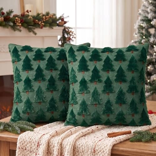 PILLOWCASES CHRISTMAS GREEN TREE POLYESTER 45X45 CM SET OF 2 Brand no brand