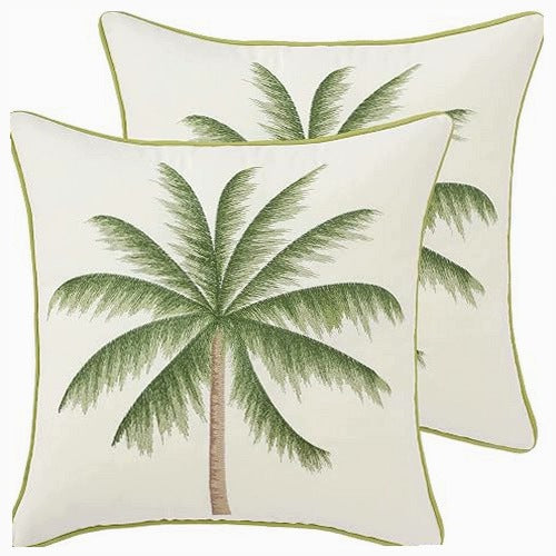 PILLOWCASES COTTON GREEN PALM TREE SUMMER 45X45 CM 2 PCS.