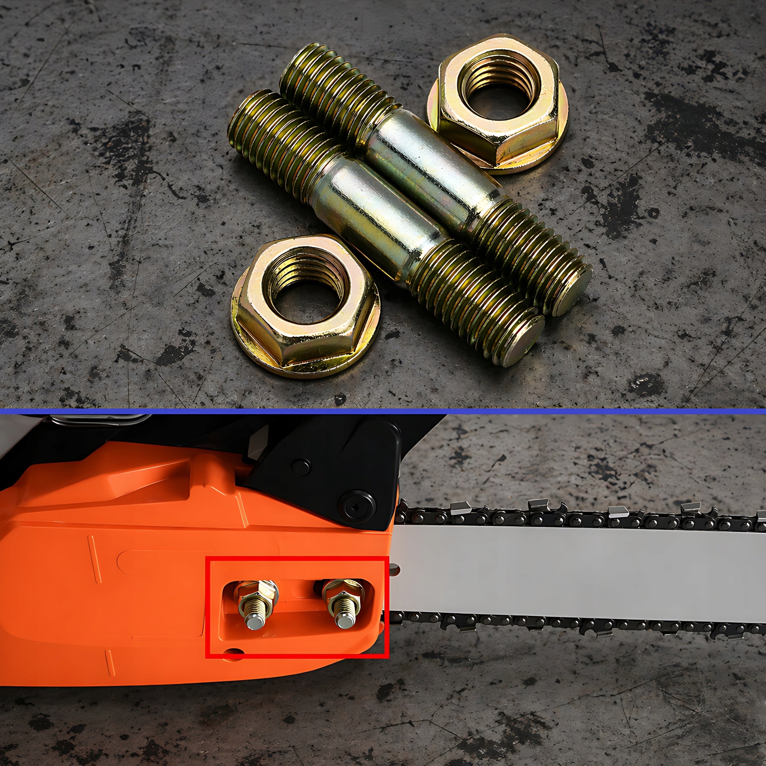 PIN SCREW GUIDE SCREW WITH NUTS FOR COMBUSTION SAW Brand totalstore