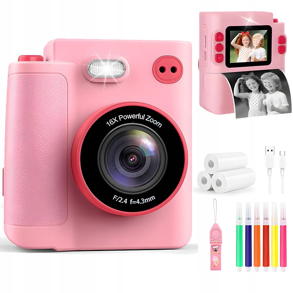 PINK CAMERA FOR CHILDREN WITH 32GB CARD AND PRINTER