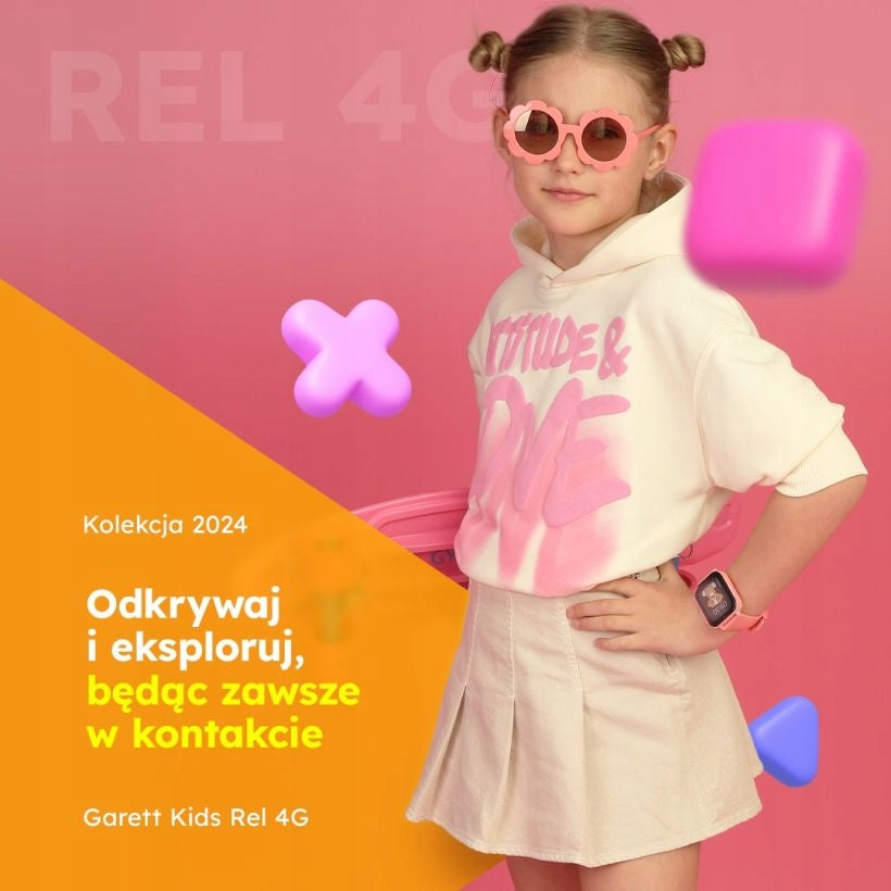 PINK SMARTWATCH FOR GIRLS GARETT KIDS REL 4G WITH LOCATOR Packaging status original