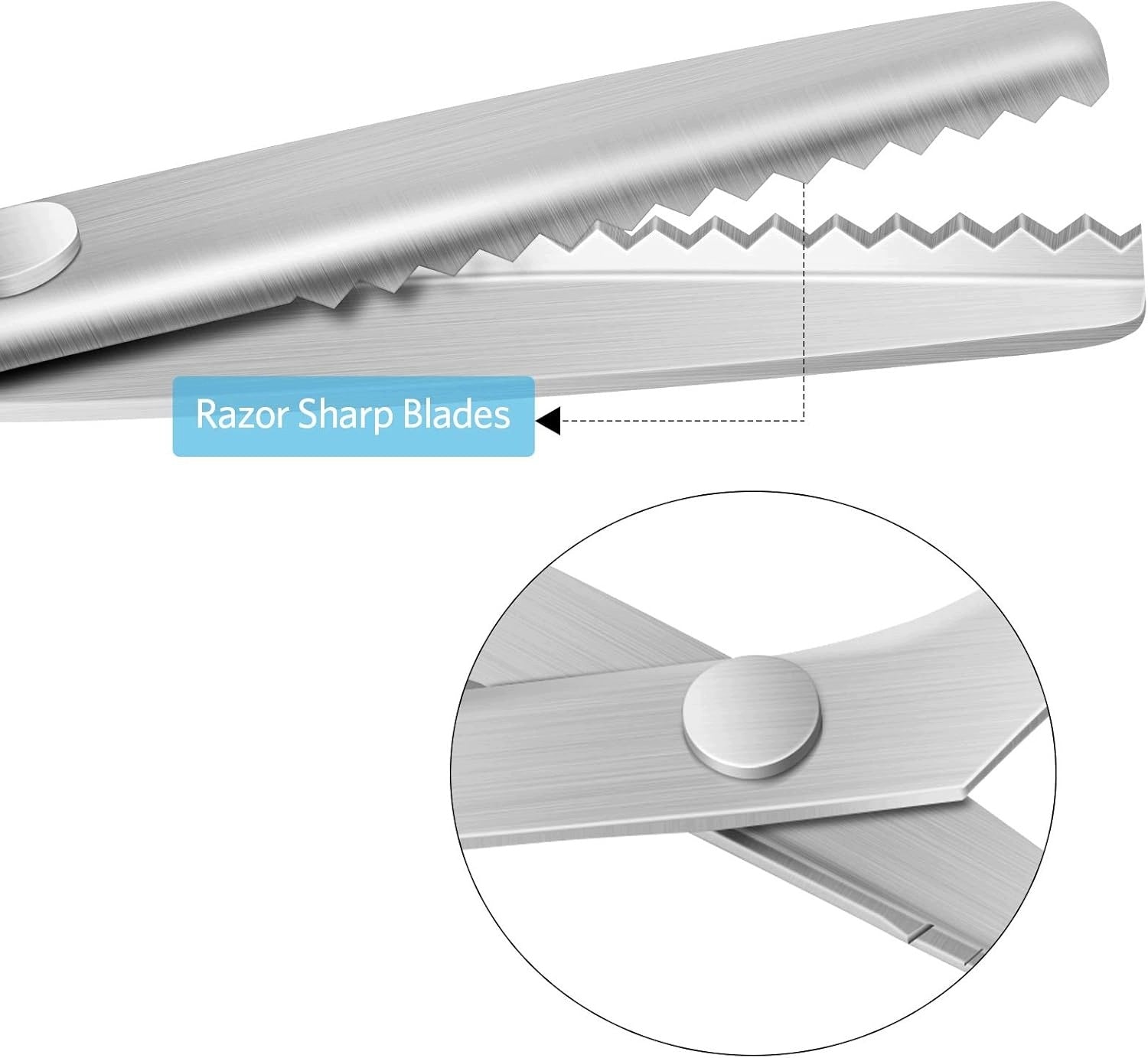 PINKING FABRIC CUTTERS WITH ZIGZAG STAINLESS STEEL BLADES 10 CM Brand KO