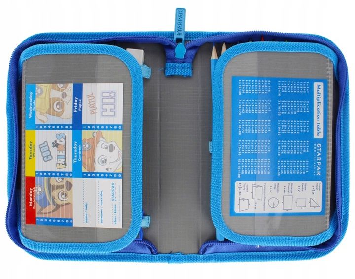 Starpak penalas su priedais vaikams, mėlynas