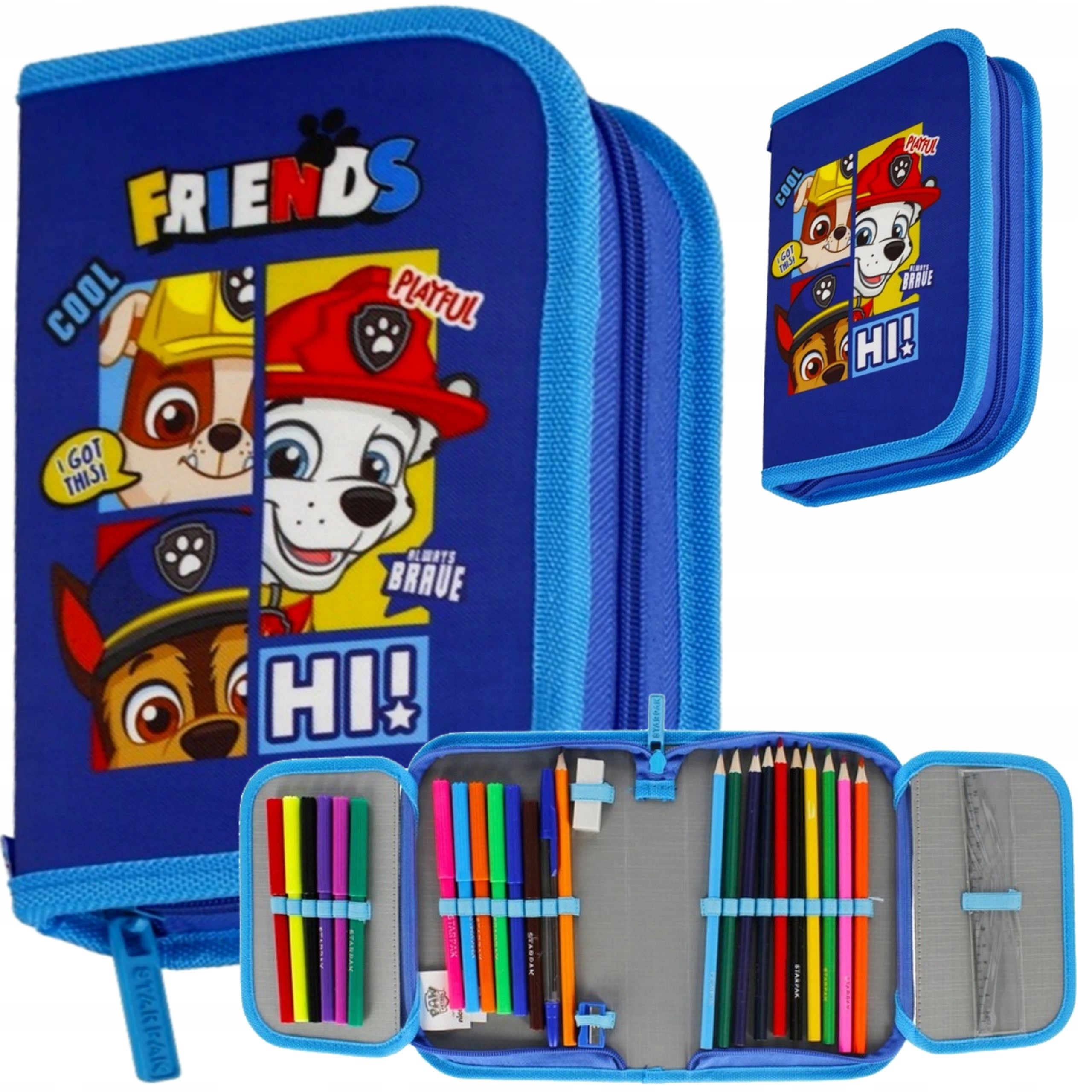 Starpak Federmäppchen mit Zubehör für Kinder, blau