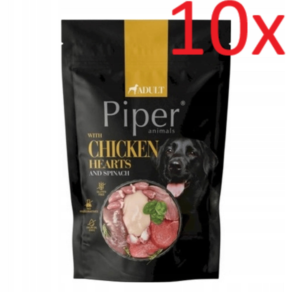PIPER Dog Food Wet HEART CHICKEN Spinach 10x500g