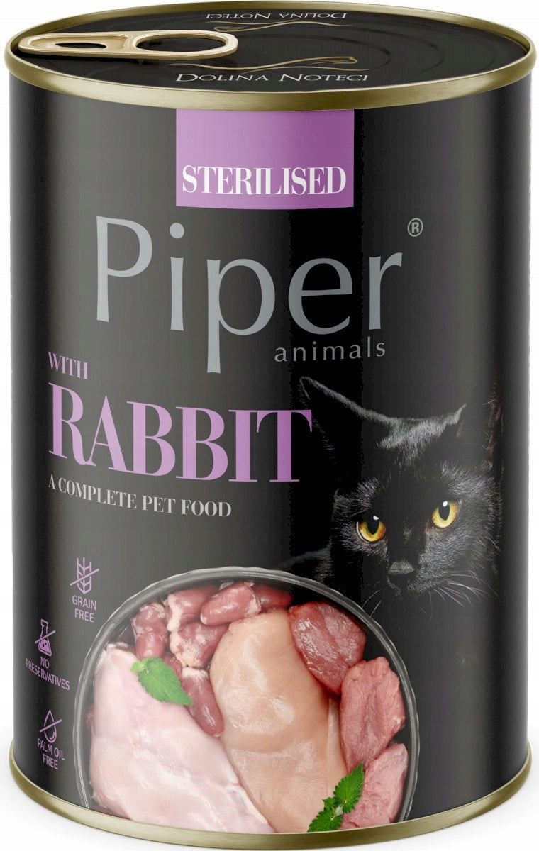 PIPER STERILISED Wet cat food Dolina Noteci Rabbit 400g grain-free Brand Piper Animals