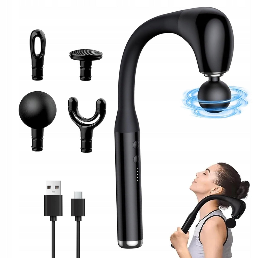 PISTOL MASSAGER 5 SPEEDS 4 HEADS CHARGING TYPE-C 90MIN