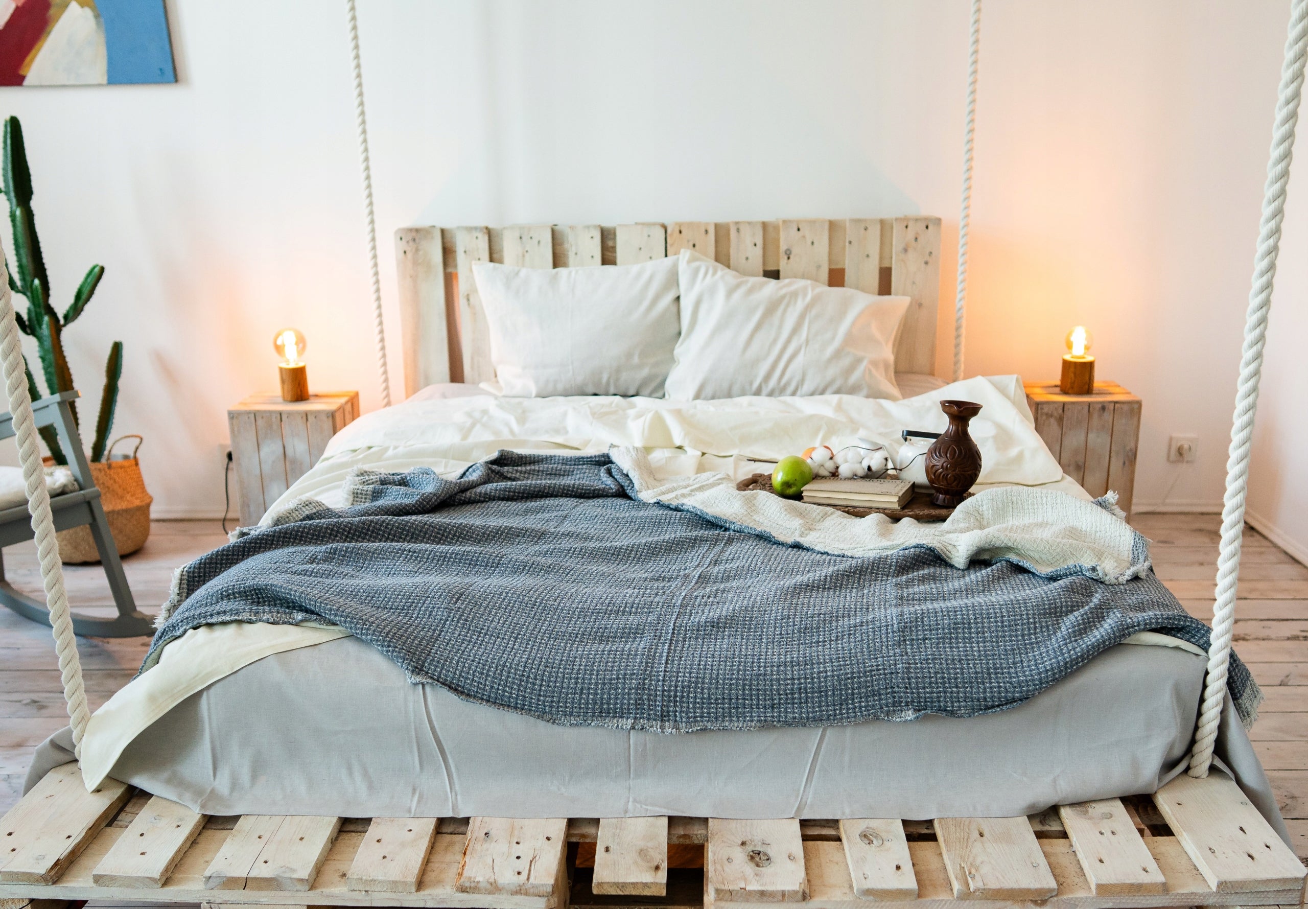 PLAID/BEDSPREAD/BLANKET Feliczita 105 x175 cm, linen 84% / cotton 16%