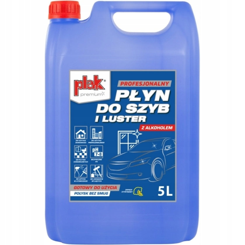PLAK PREMIUM PROFESSIONAL LIQUID FOR WINDOWS AND MIRRORS WITH ALCOHOL 5L