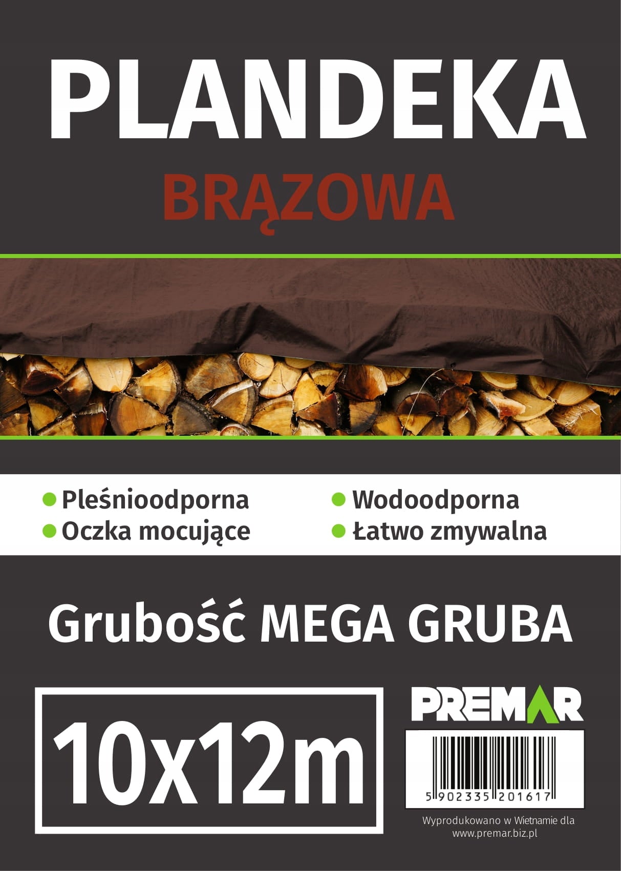 Tentas Premar 210 g/m2 10x12 m., rudas