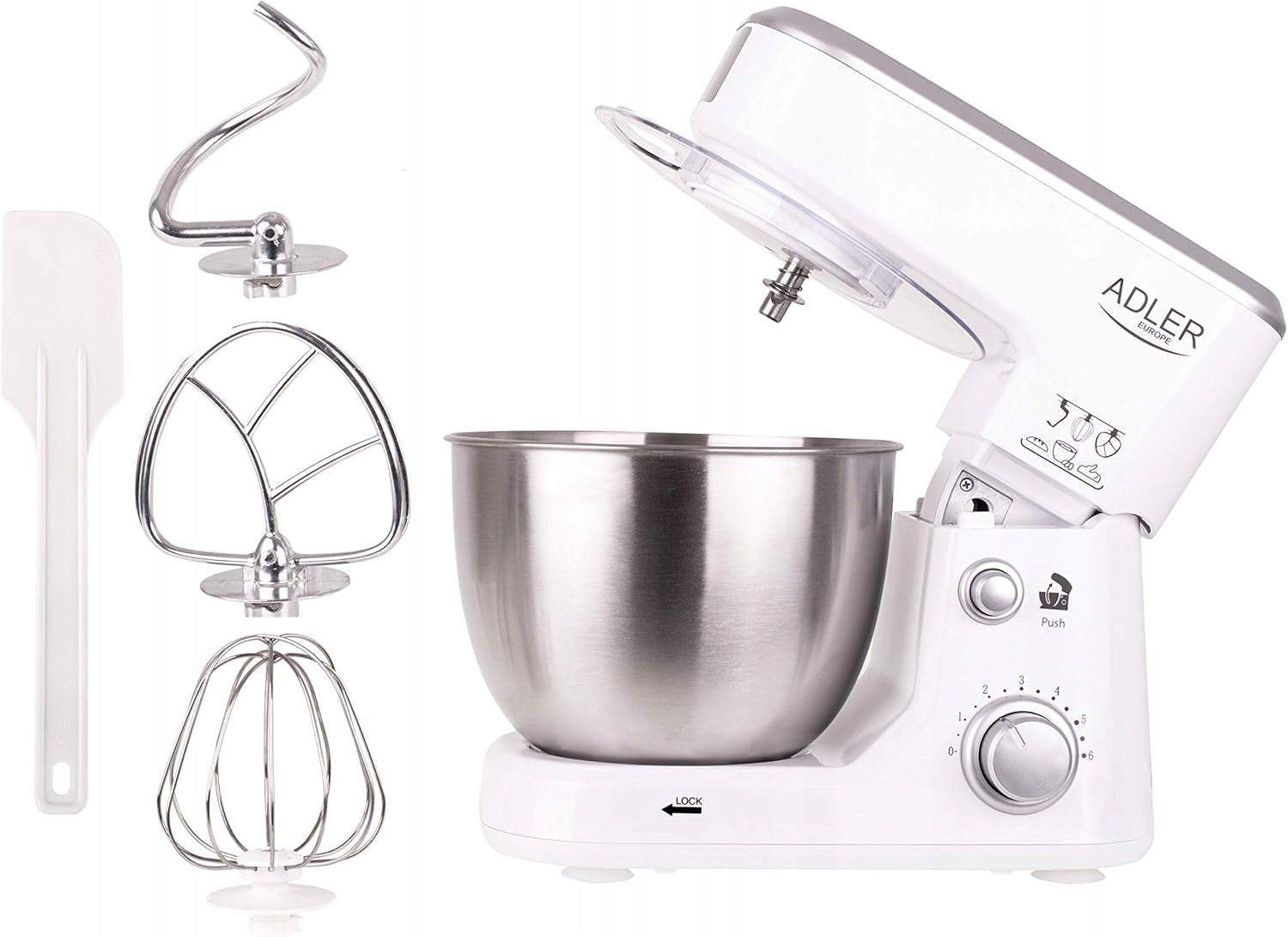 PLANETARY FOOD PROCESSOR 1000W BOWL 4L 6 GEARS HOOK