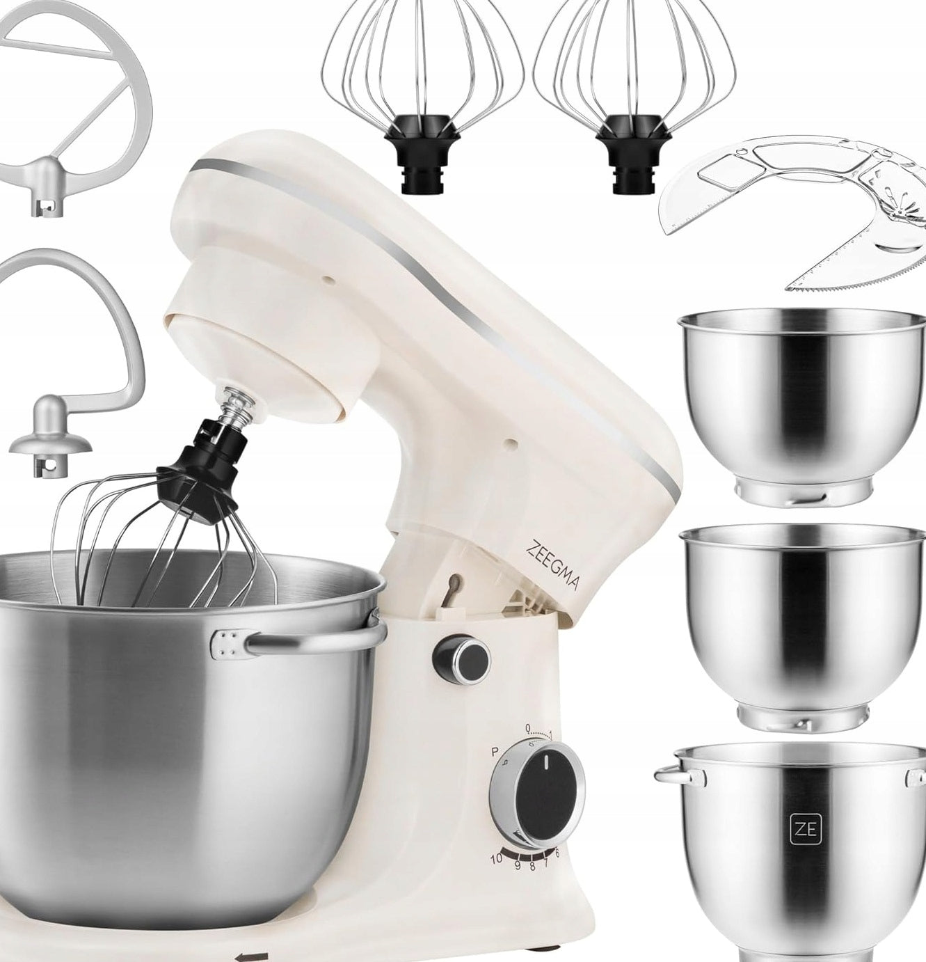 PLANETARY FOOD PROCESSOR 1500W 3 BOWLS 4L 4,5L 5,2L 10 GEARS WHISK