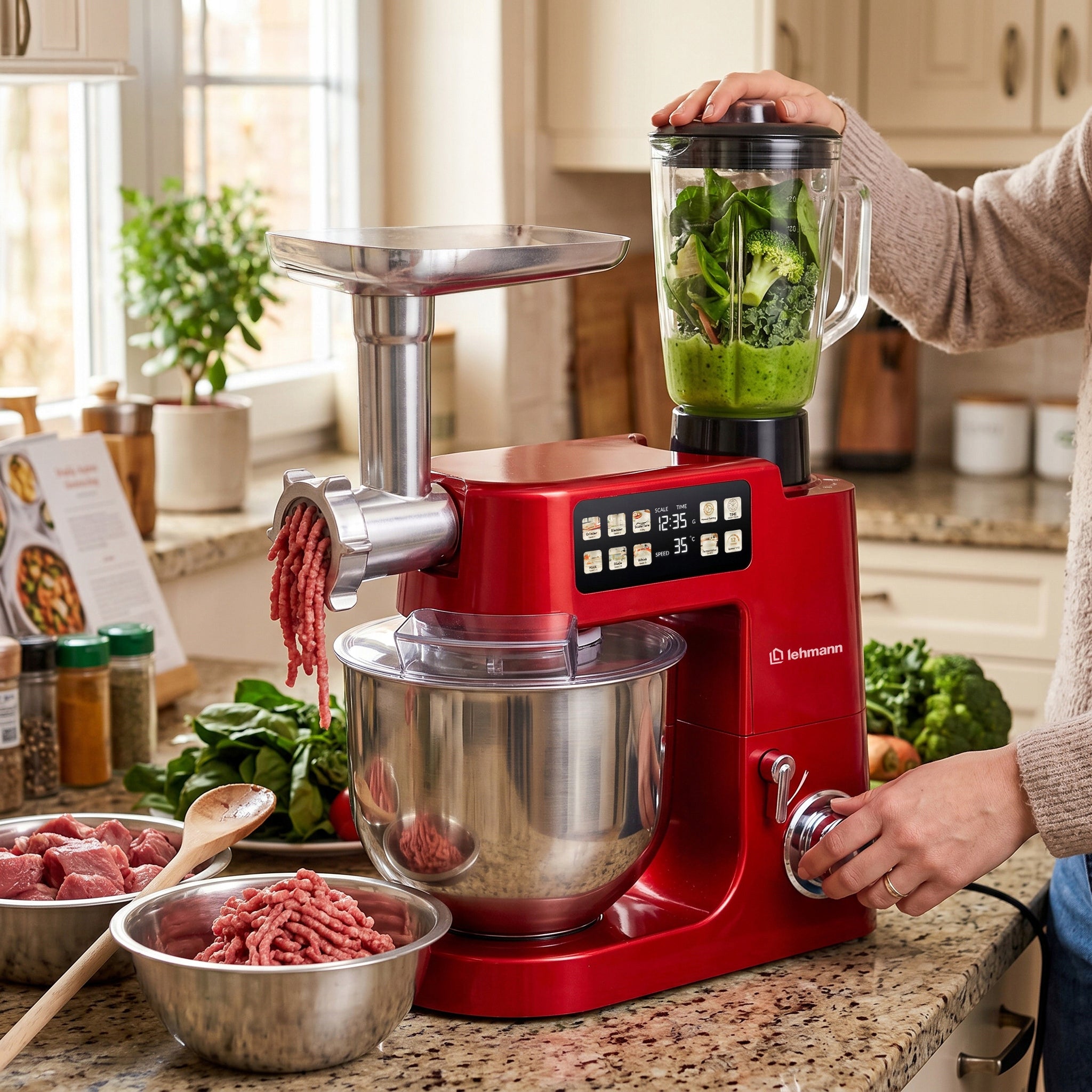 PLANETARY FOOD PROCESSOR 4000 2100W MIXER BOWL 8L WEIGHT MEAT GRINDER Packaging status original