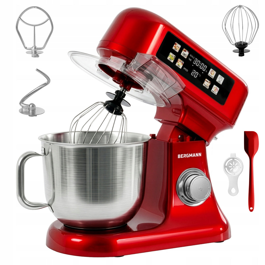 PLANETARY FOOD PROCESSOR BERGMANN 3500W Mixer with Weight Heated Bowl 6L