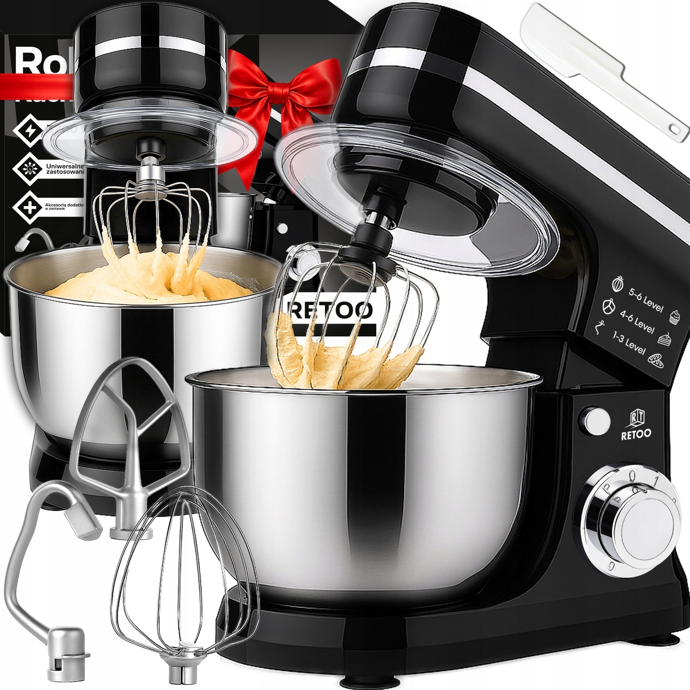 PLANETARY FOOD PROCESSOR WITH BOWL 6L MULTIFUNCTIONAL MIXER 3in1 3200W XL