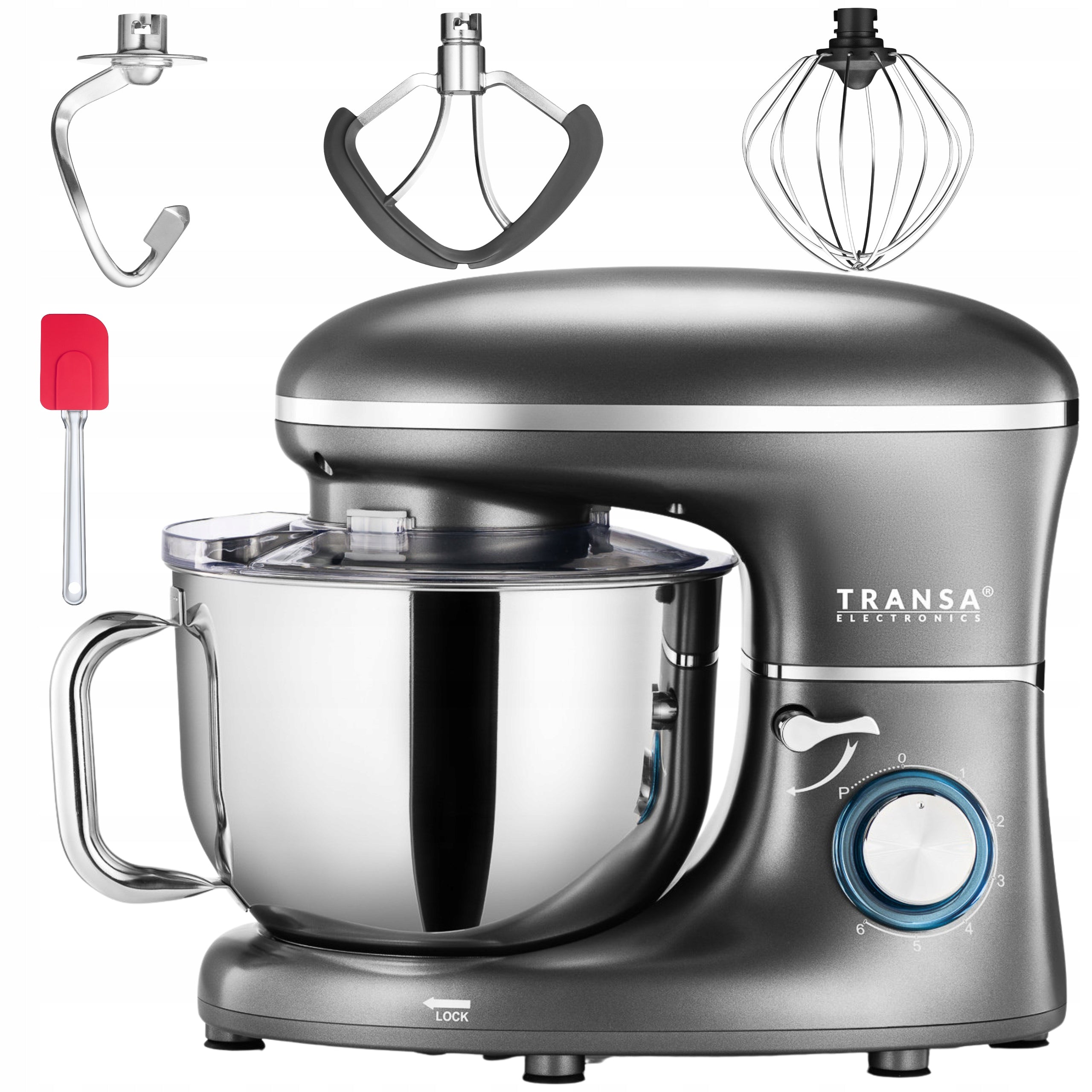 PLANETARY FOOD PROCESSOR WITH BOWL MIXER GrayChef 3 MIXERS 6L HIGH POWER