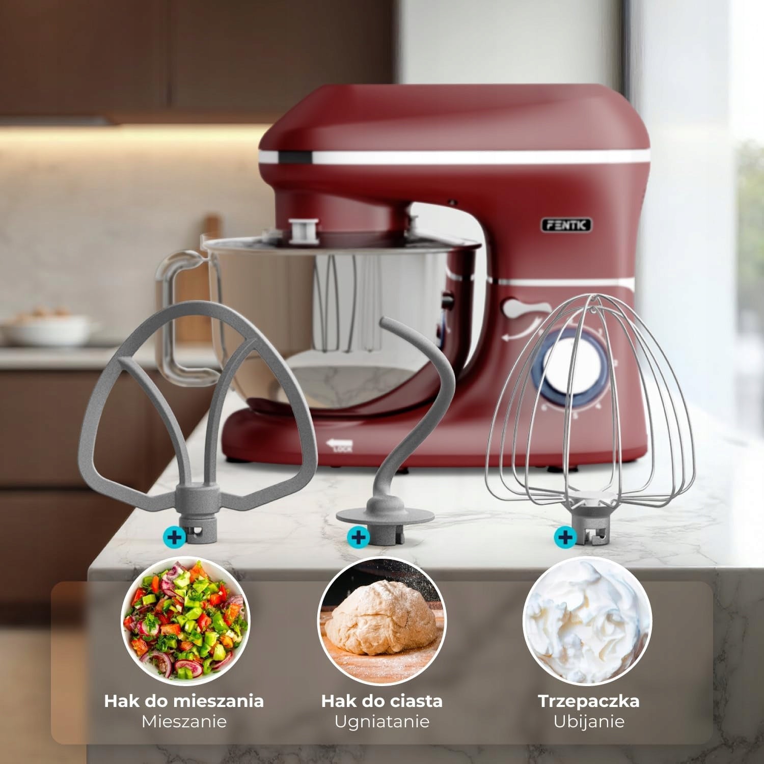 PLANETARY ROBOT 2000W BOWL STEEL WHISK HOOKS INCLUDED Brand Clatronic