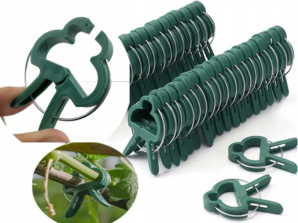 PLANT CLIPS stem clasp holders - 20PCS green TWO SIZES
