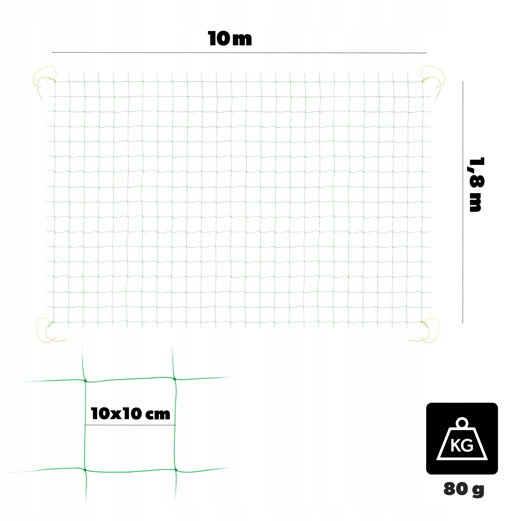 PLANT NET VEGETABLE TOMATOES CUCUMBERS GARDEN SUPPORT 1,8x10m Manufacturer Kadax