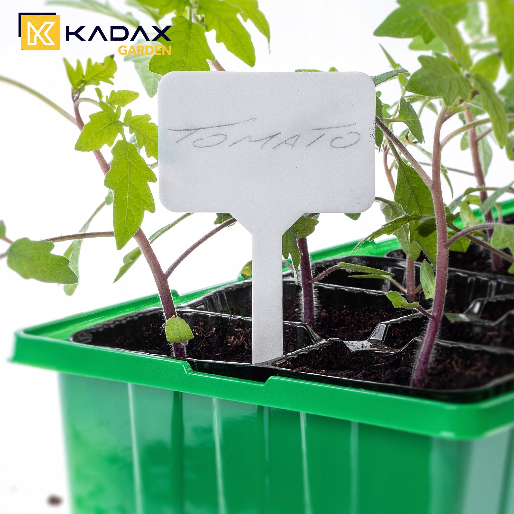 PLANT PLATE LABELS WHITE PLAQUE MARKERS 10 PIECES + PENCIL Width 57 mm