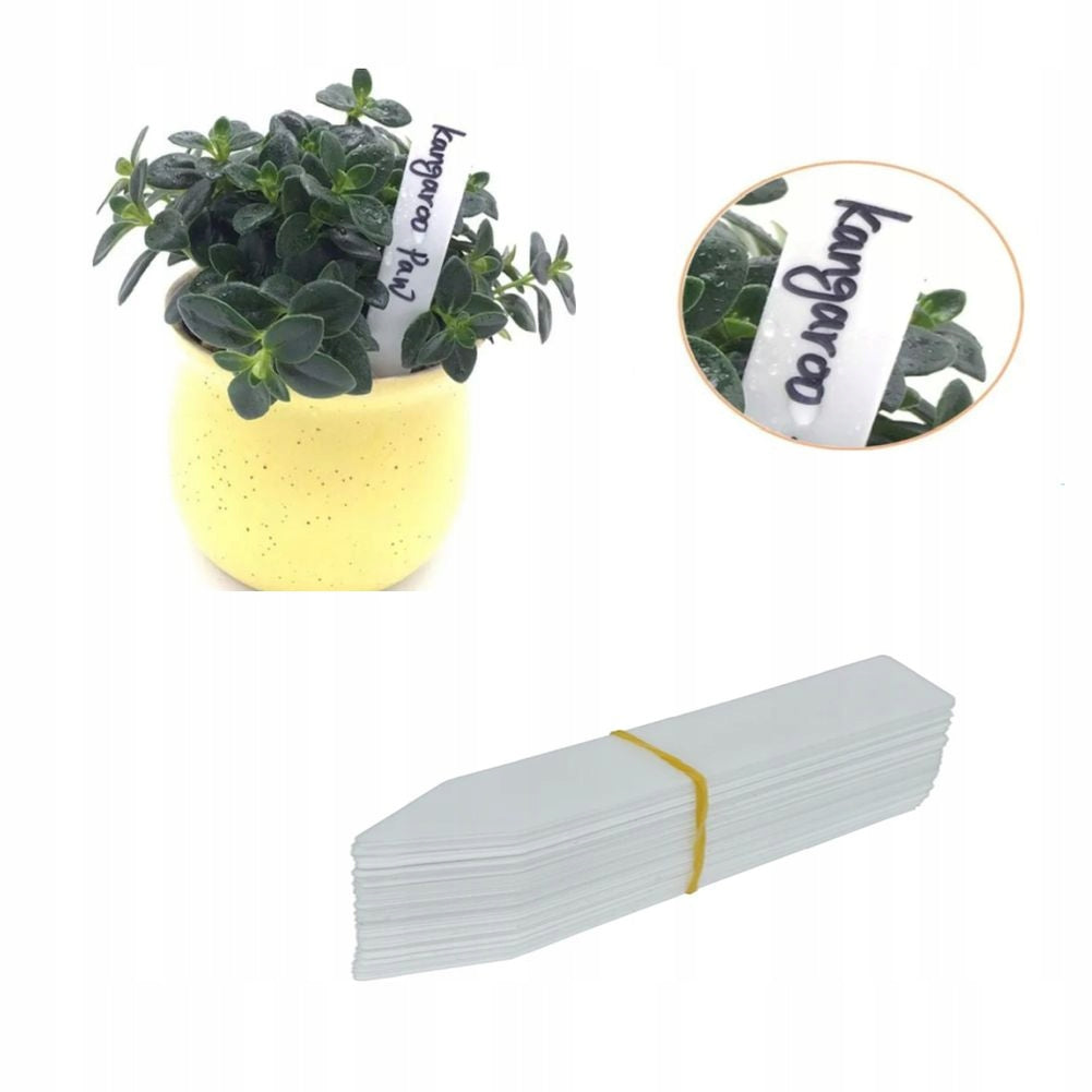 PLANT PLATES MARKERS GARDENING LABELS PLASTIC WHITE